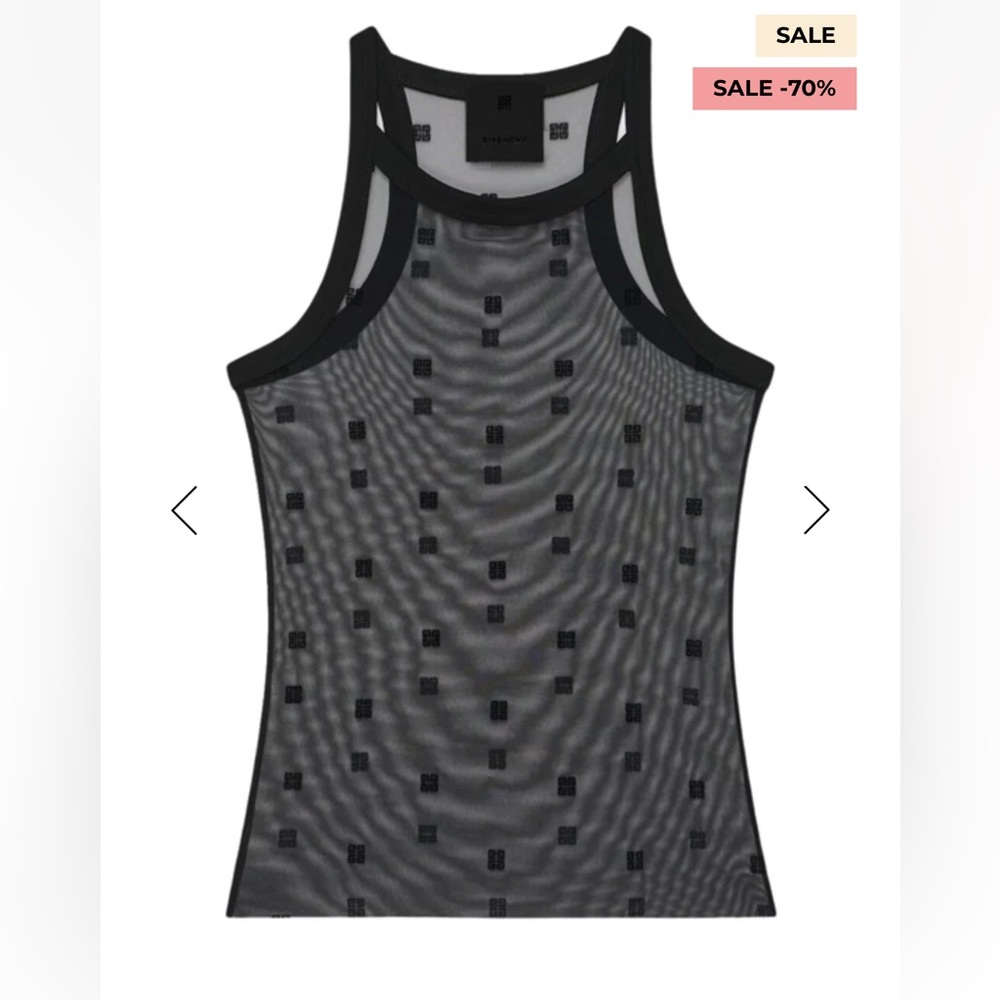 Givenchy Black Sheer Mesh Racerback Tank